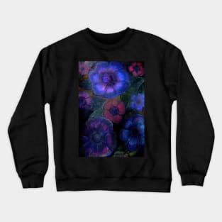 BRIGHT TROPICAL NIGHT BLOOMS EXOTIC ART POSTER FLORAL DECO PRINT Crewneck Sweatshirt